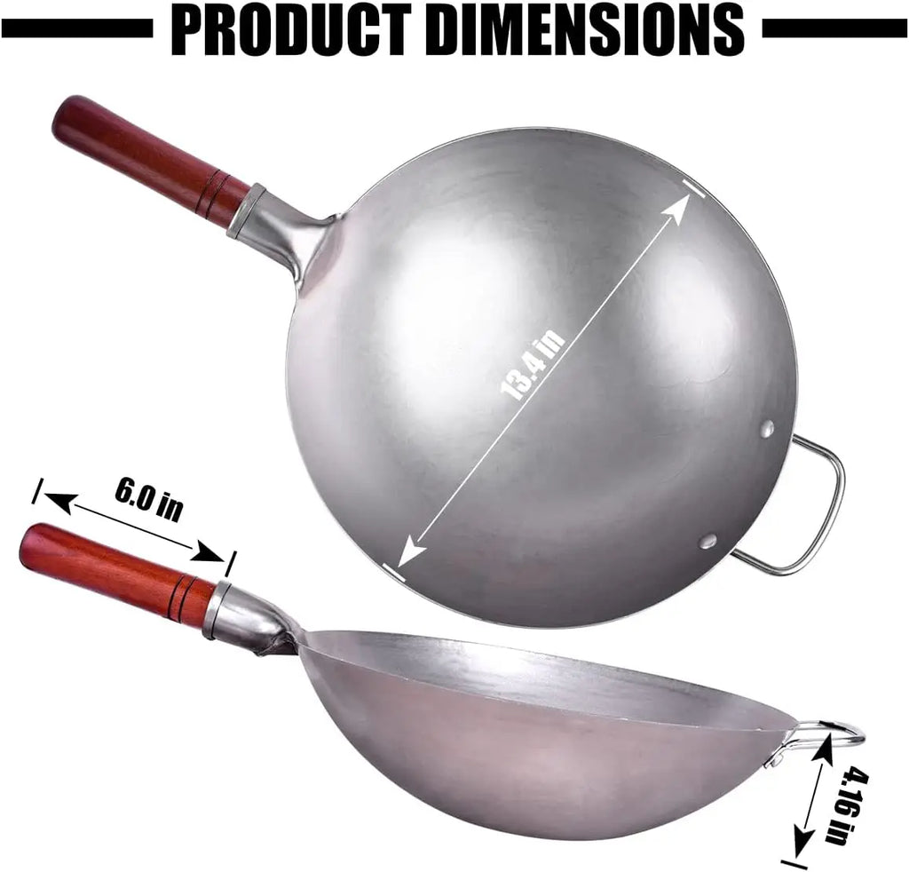 Carbon Steel Wok Pan Set with 8 Accessories