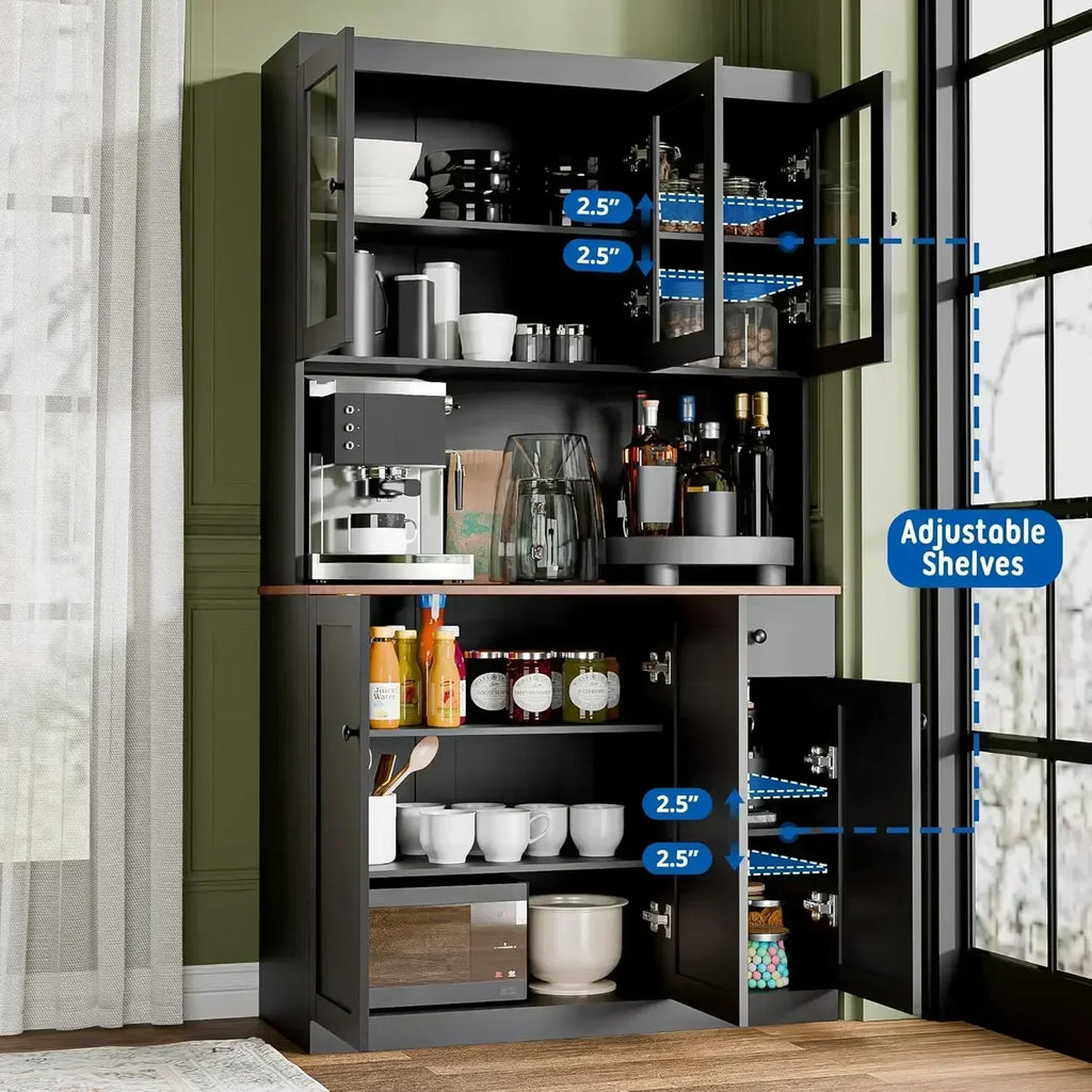 71" Tall Kitchen Pantry Storage Cabinet