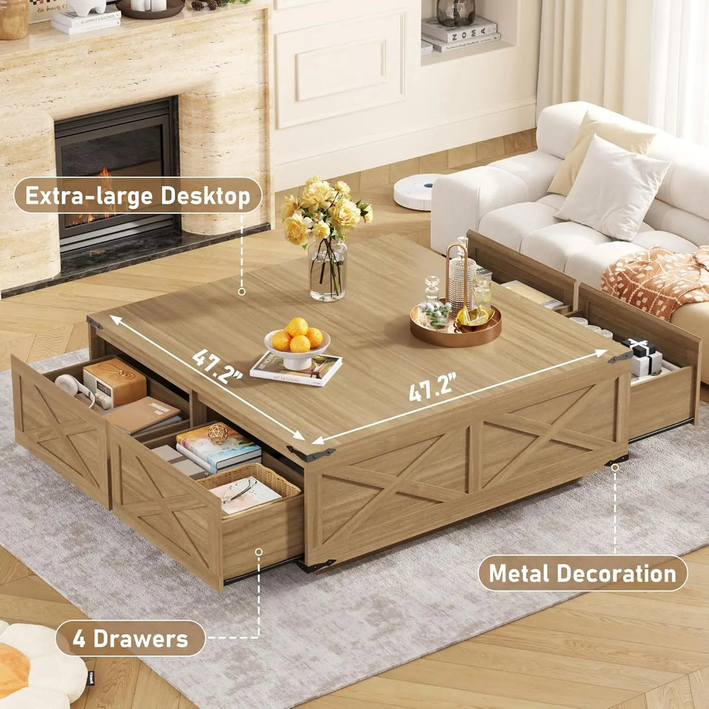 47” Farmhouse Square Coffee Table