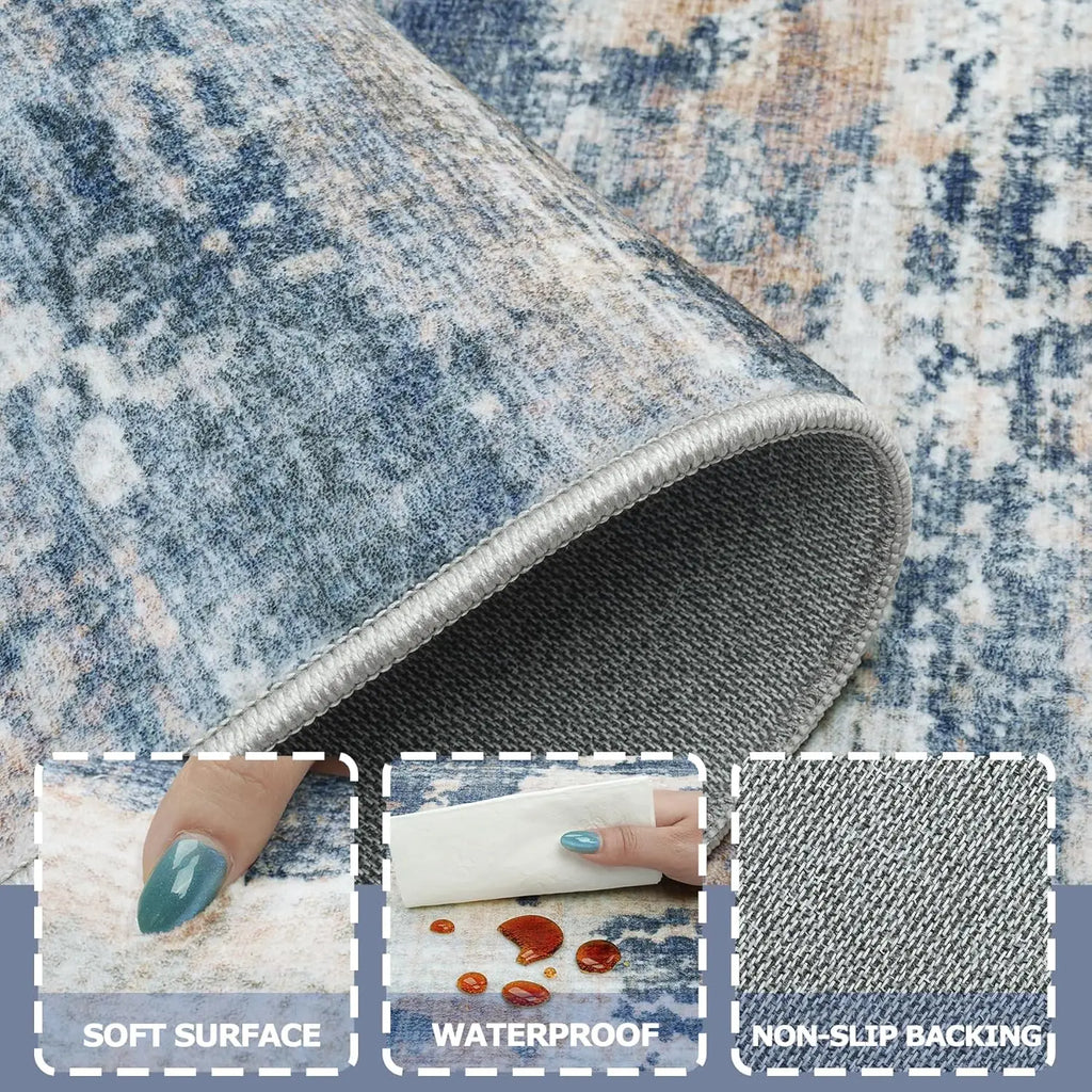 Large 9x12 Area Rug with Non-Slip Backing