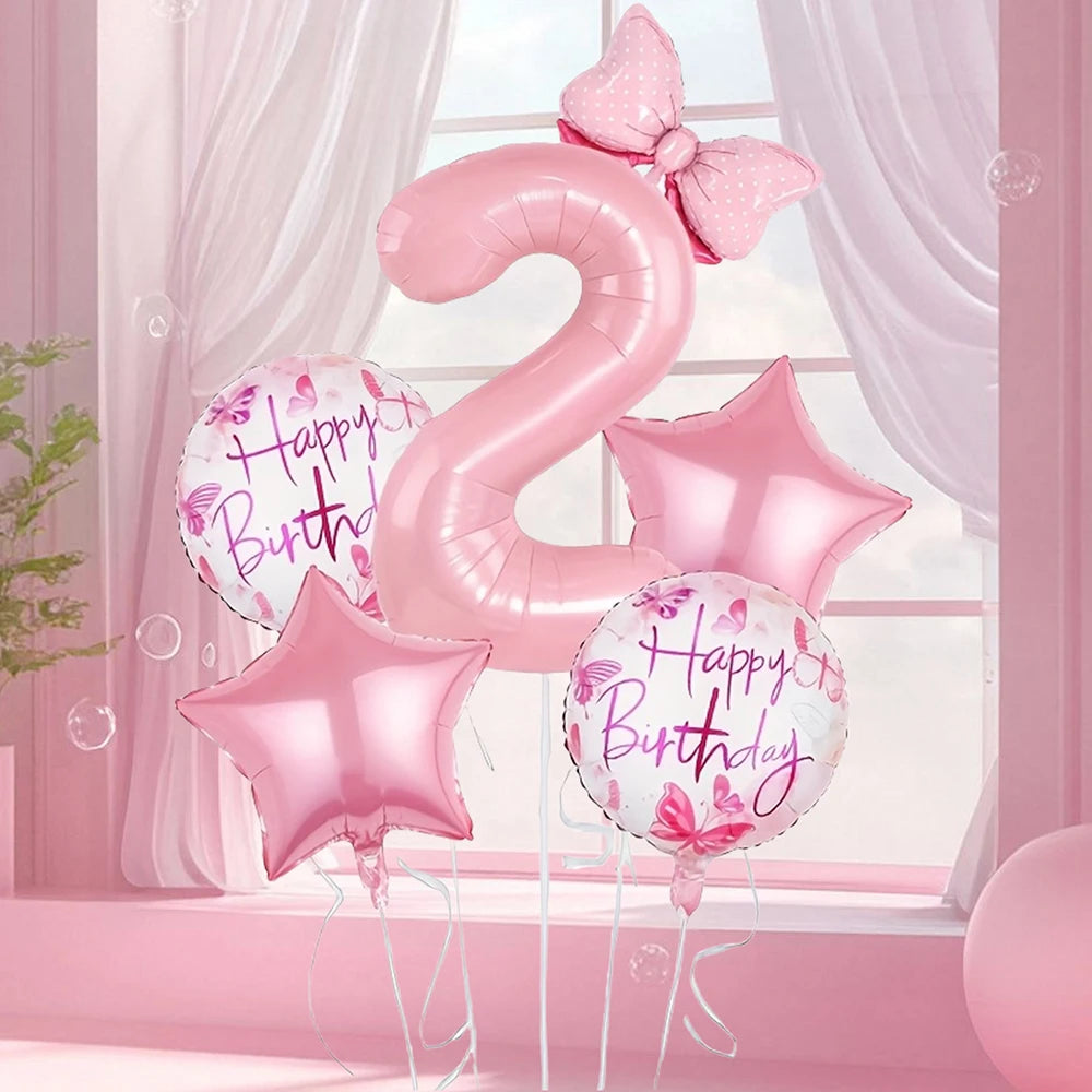 Pink Foil Number Balloons