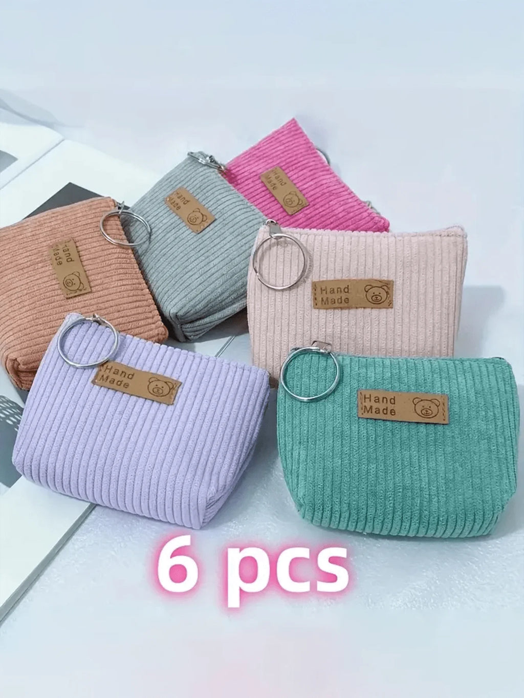 1/3/6 Pcs/Set Mini Corduroy Coin Purses