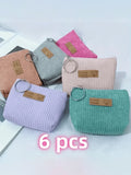 1/3/6 Pcs/Set Mini Corduroy Coin Purses