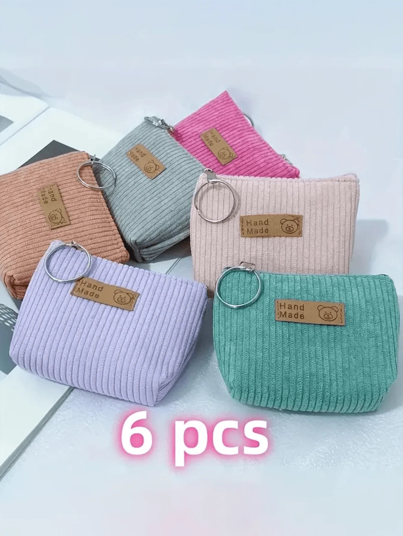 1/3/6 Pcs/Set Mini Corduroy Coin Purses