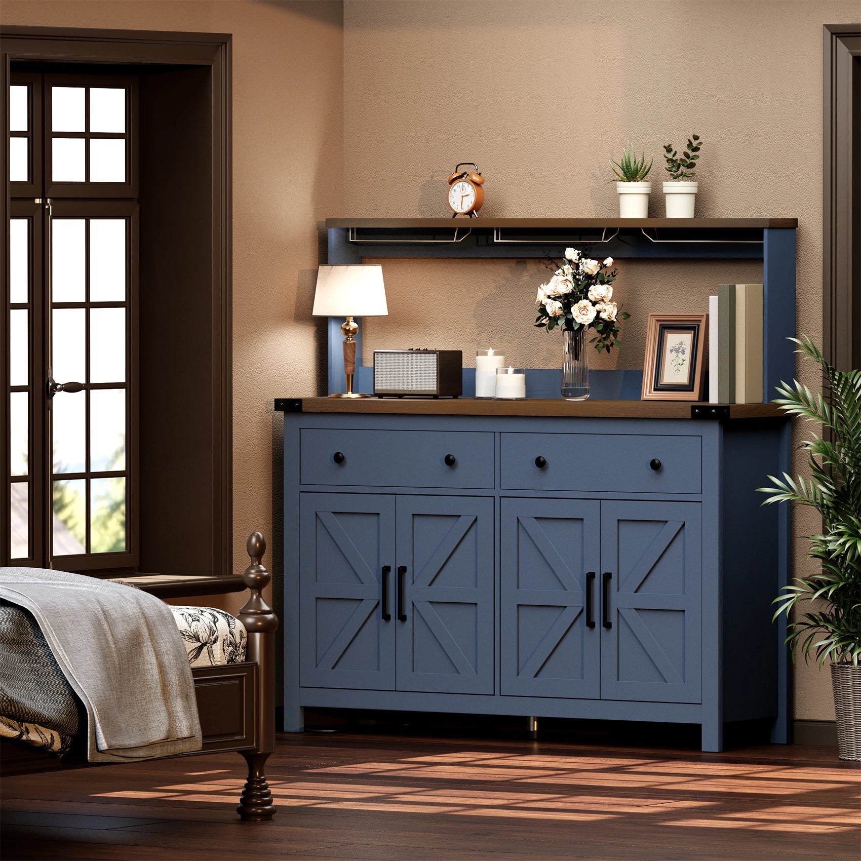 Cabinet Buffet with Drawers, and Charging Station