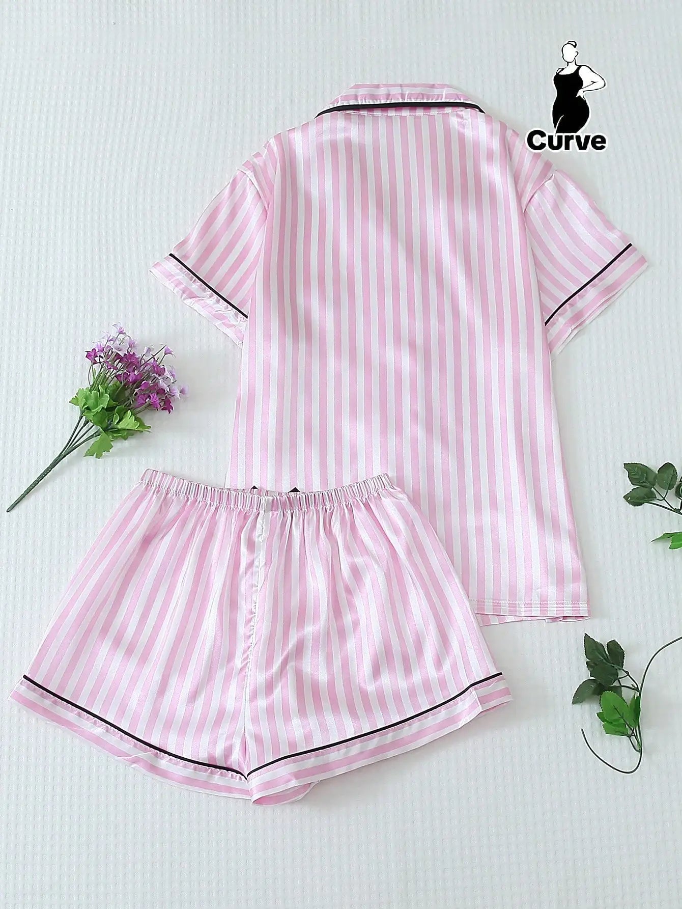 Striped Satin Pajama Set