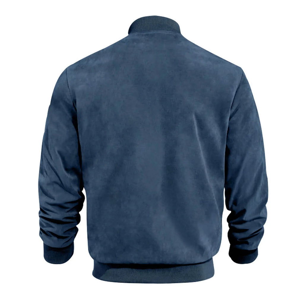 Retro Suede Bomber Jacket