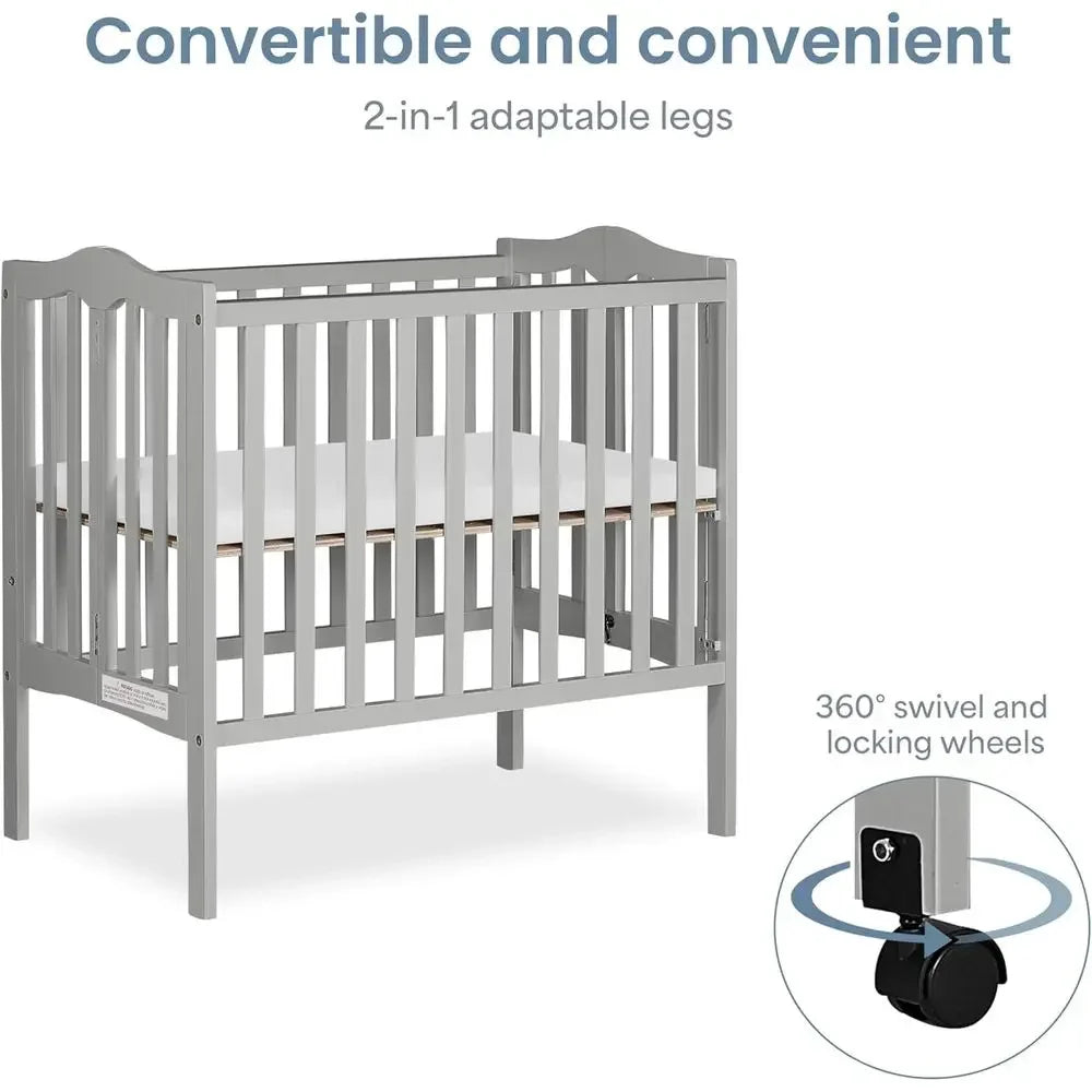 Convertible Lightweight Portable Crib with Playpen