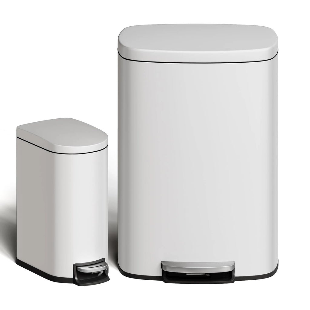 Durable Step-On Kitchen Trash Can Combo Set