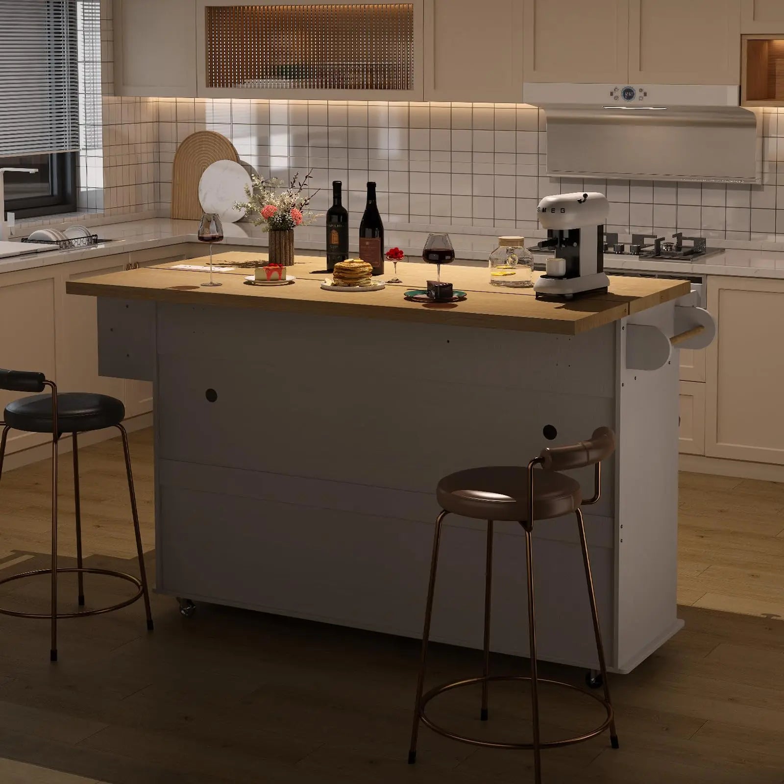 60" Mobile Kitchen Islands Rolling