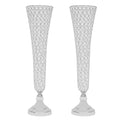 Tall Wedding Flower Vase Set w / Crystal Trumpet Design