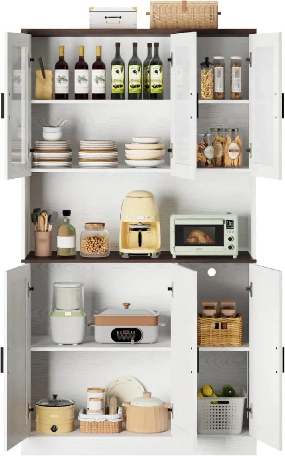 71" Tall  Pantry Cabinet with Microwave Shelf