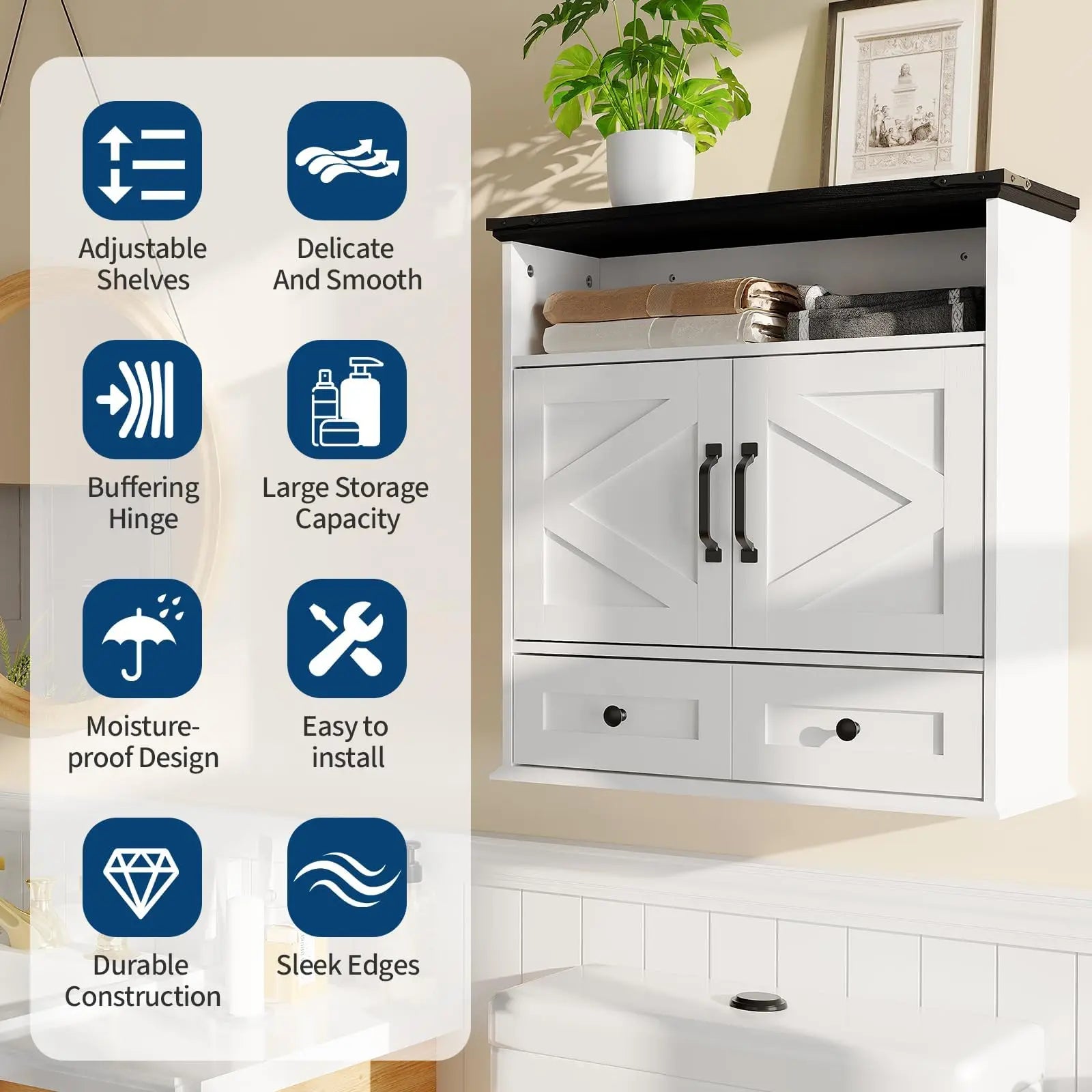 Wall Mounted Farmhouse Medicine Cabine