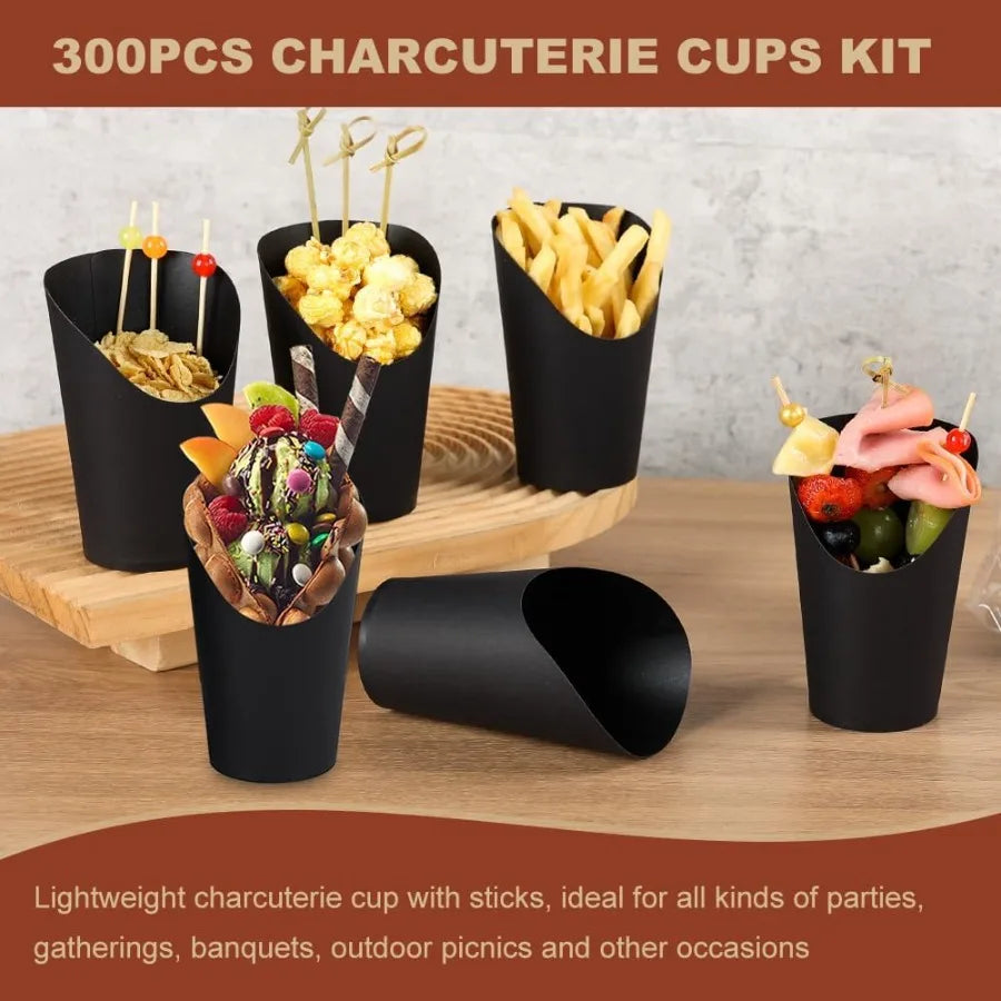 12 oz Disposable Black Charcuterie Cups
