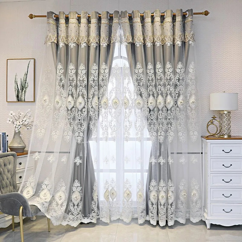 Luxury Vintage-Style Embroidered Curtains