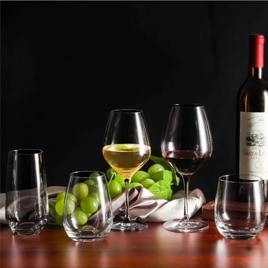 Six Lead Free Wine Glasses 15.5 oz
