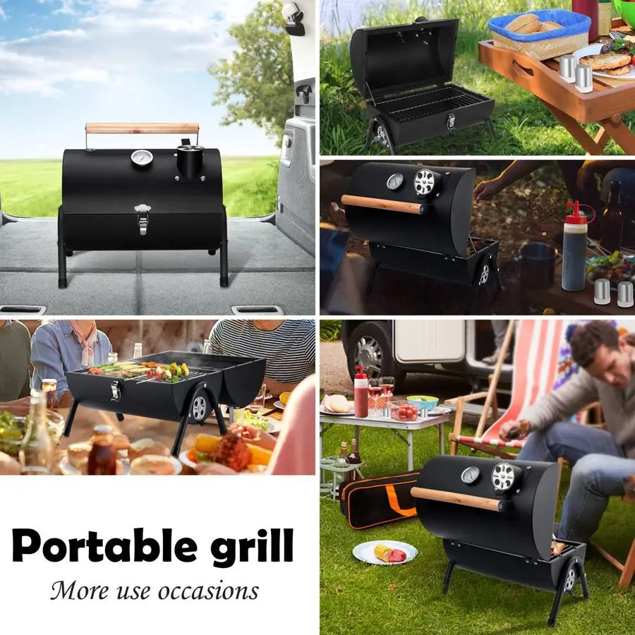 Mini Folding Outdoor Grill with Chimney