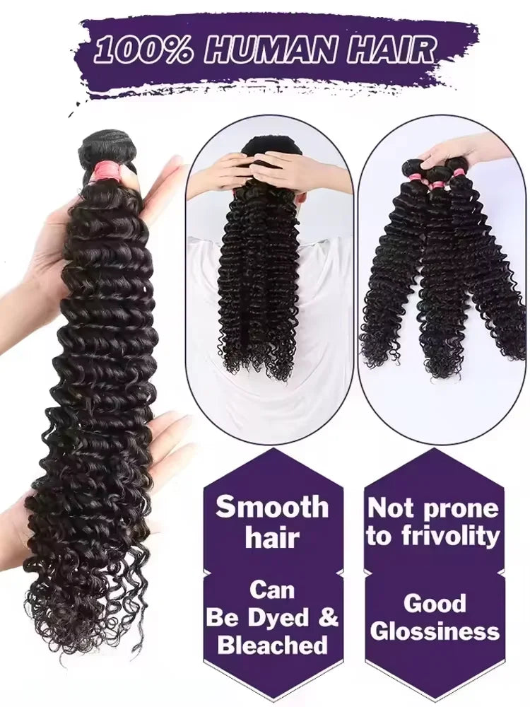 30 36 Inch Deep Wave Human Hair