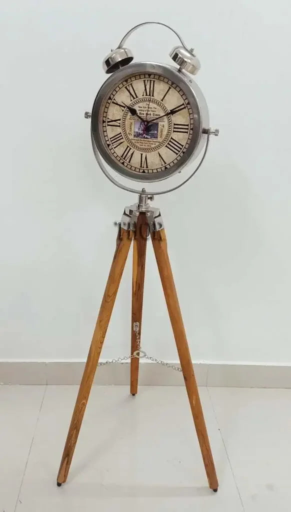 Wooden Tripod Floor Clock