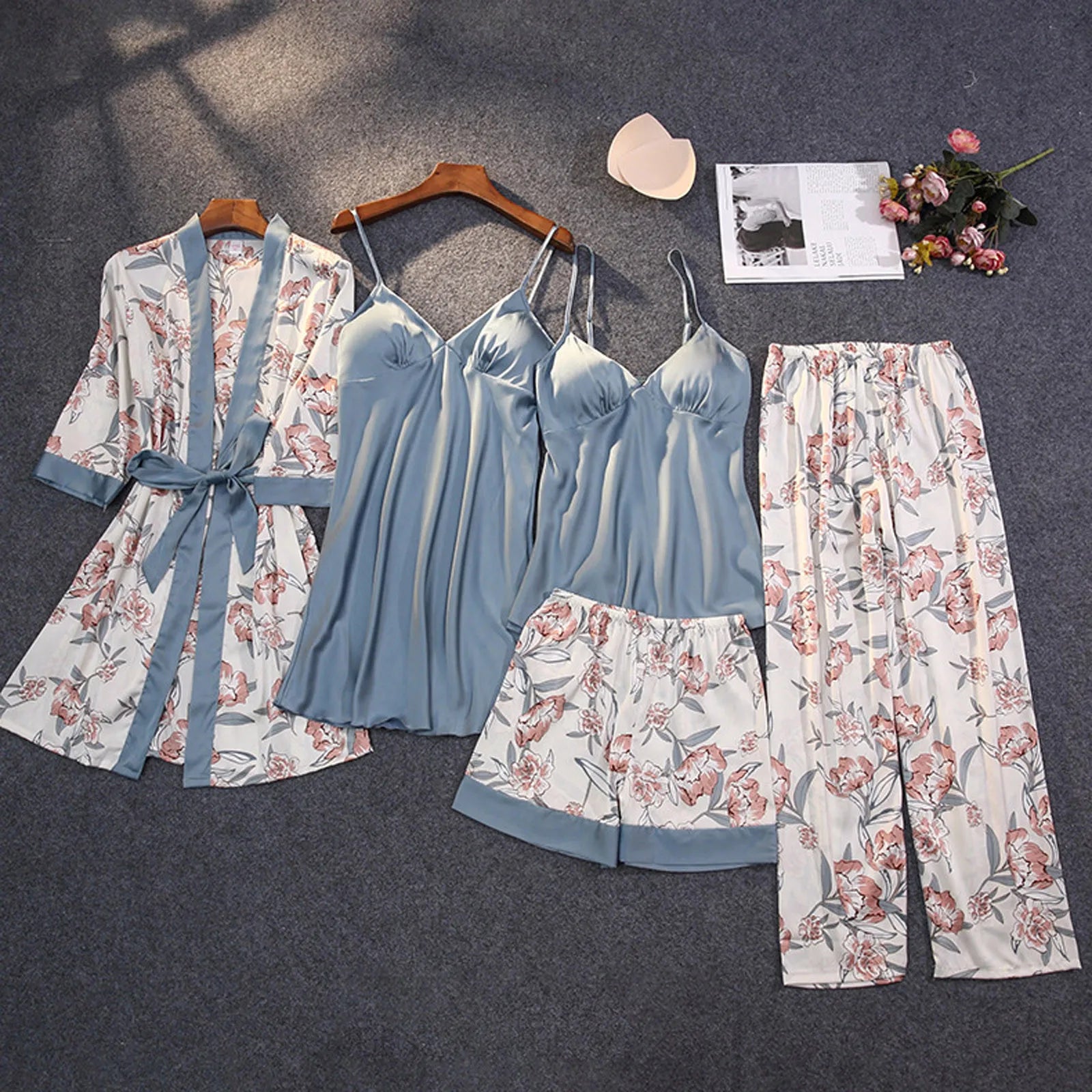 Lace Silk Pajamas Set