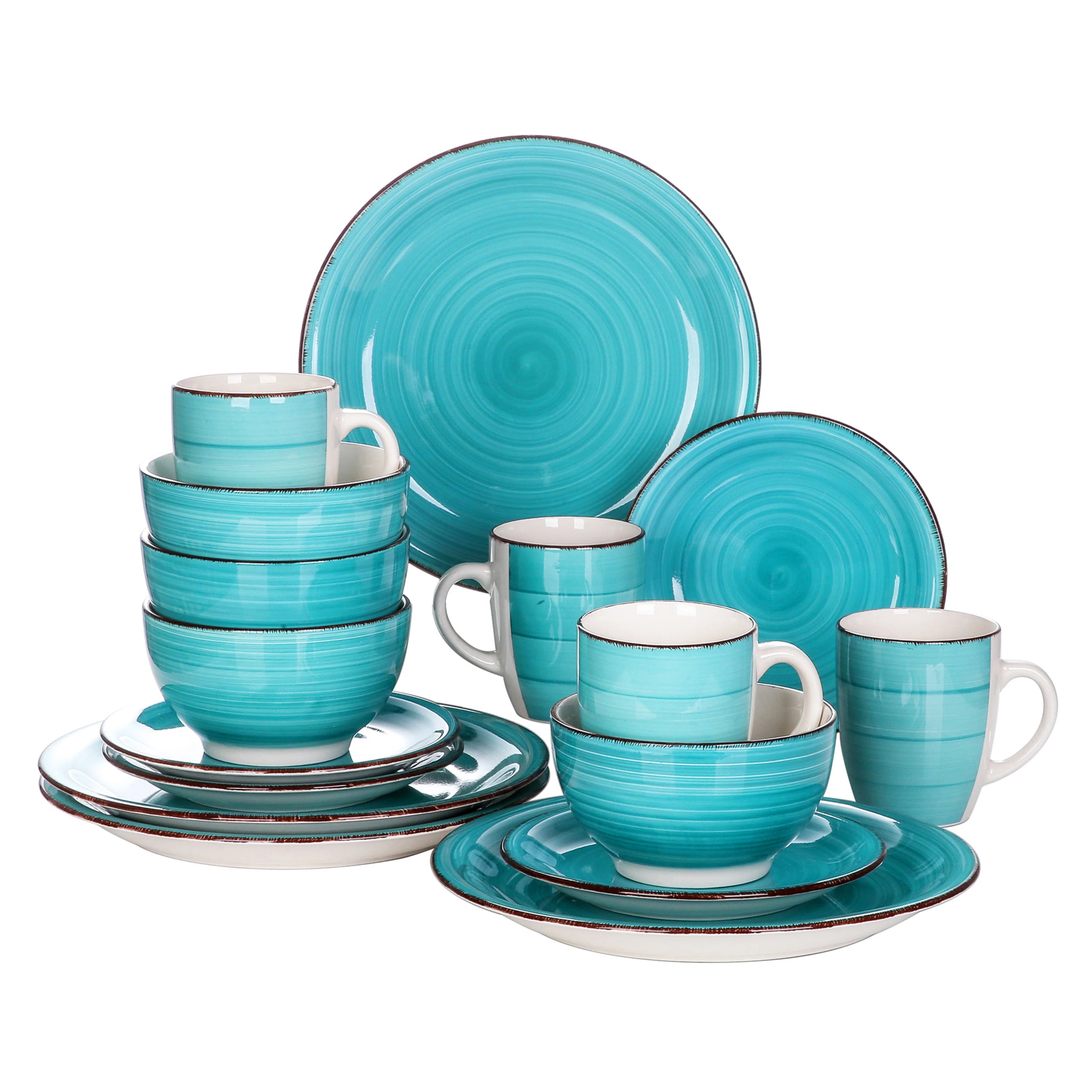 Porcelain Dinner Set Mix-Color Vintage Ceramic
