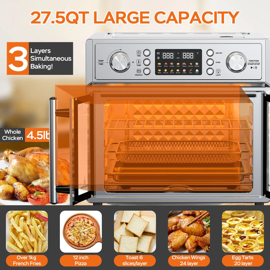 29.5QT 7-in-1 Air Fryer Toaster Oven
