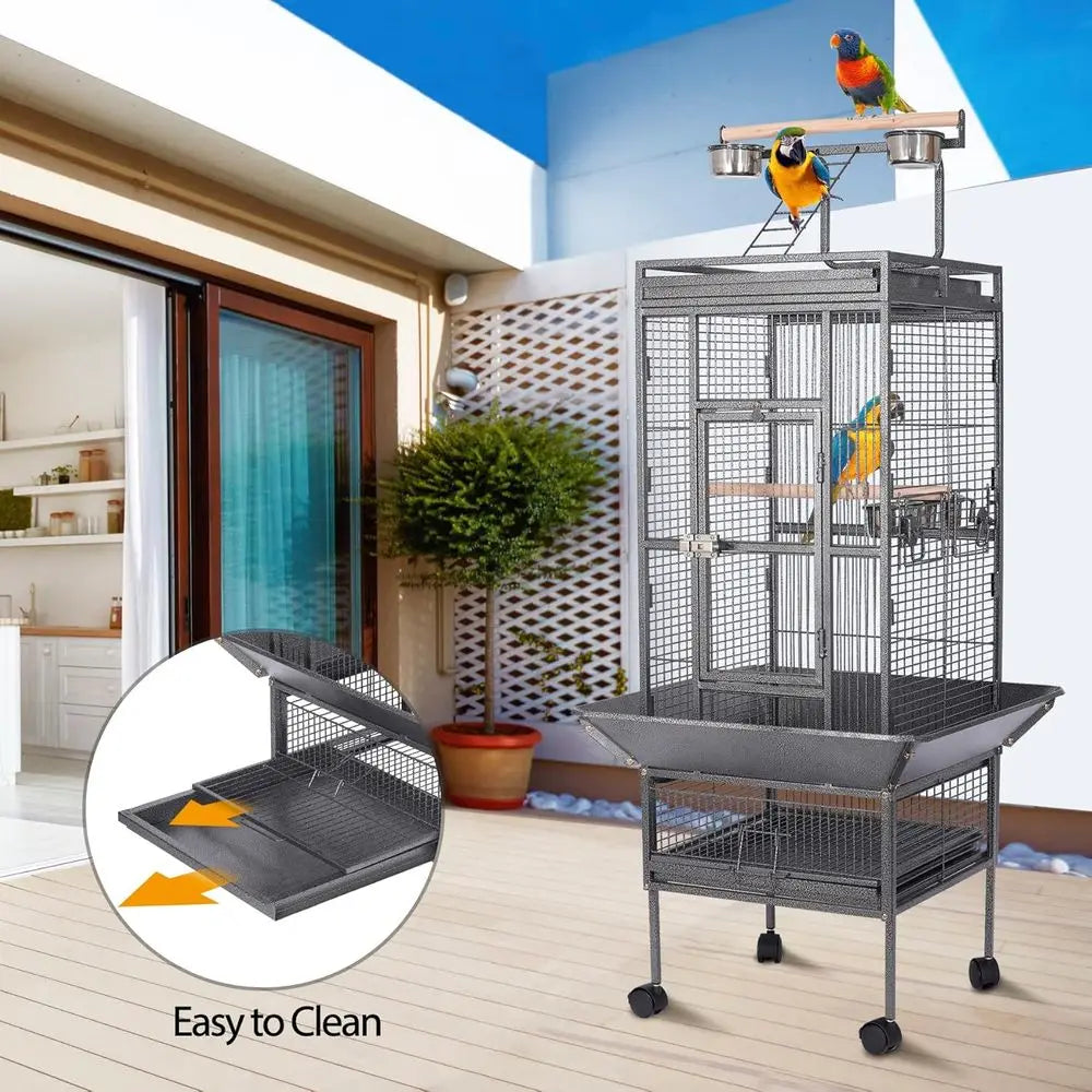 Large 62 Wrought Iron Bird Cage