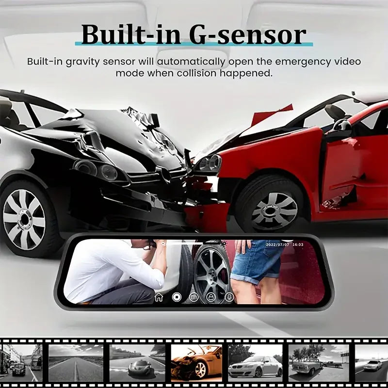 Touch Screen Mirror Dash Cam Front & Rear