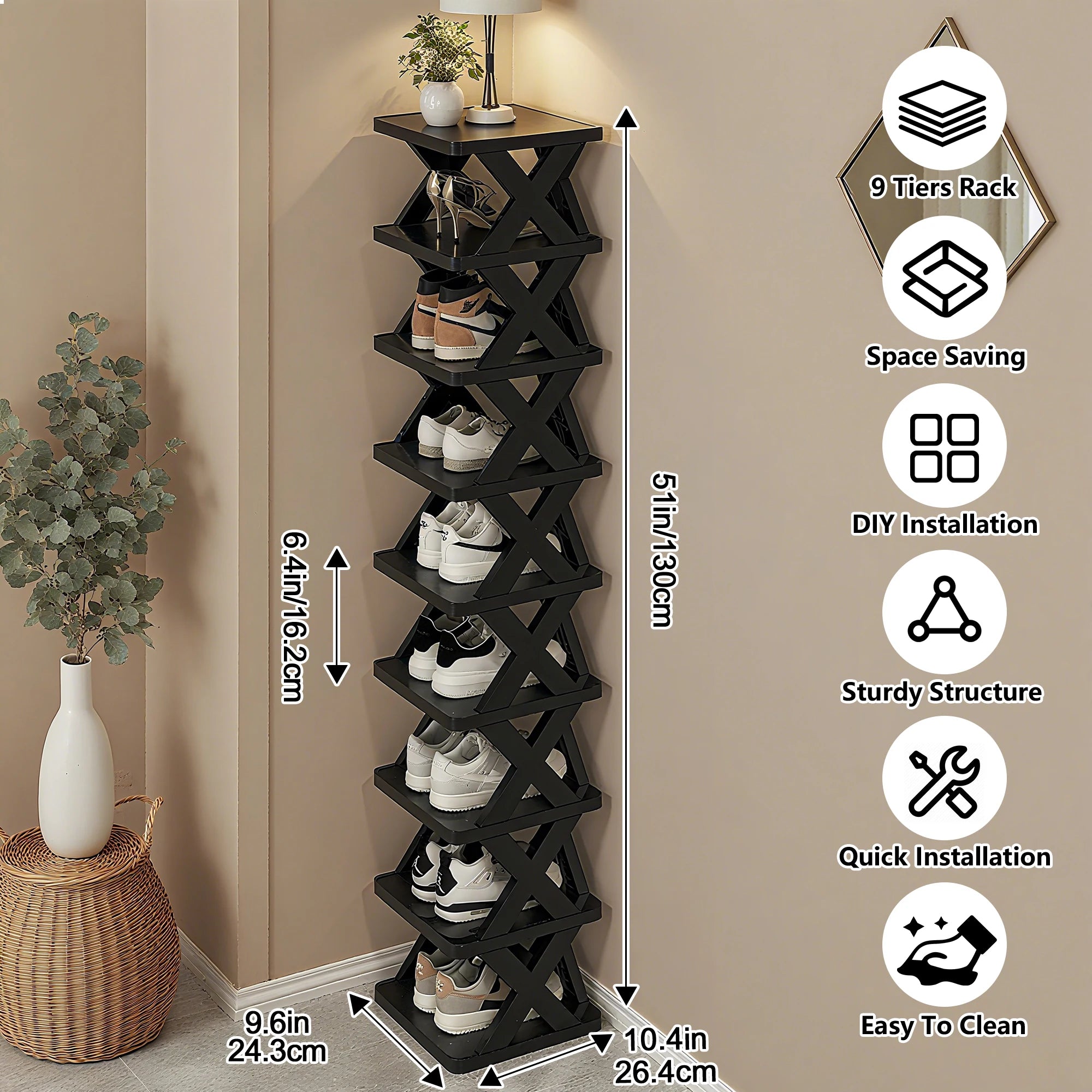 Shoe Rack Storage Organizer Detachable