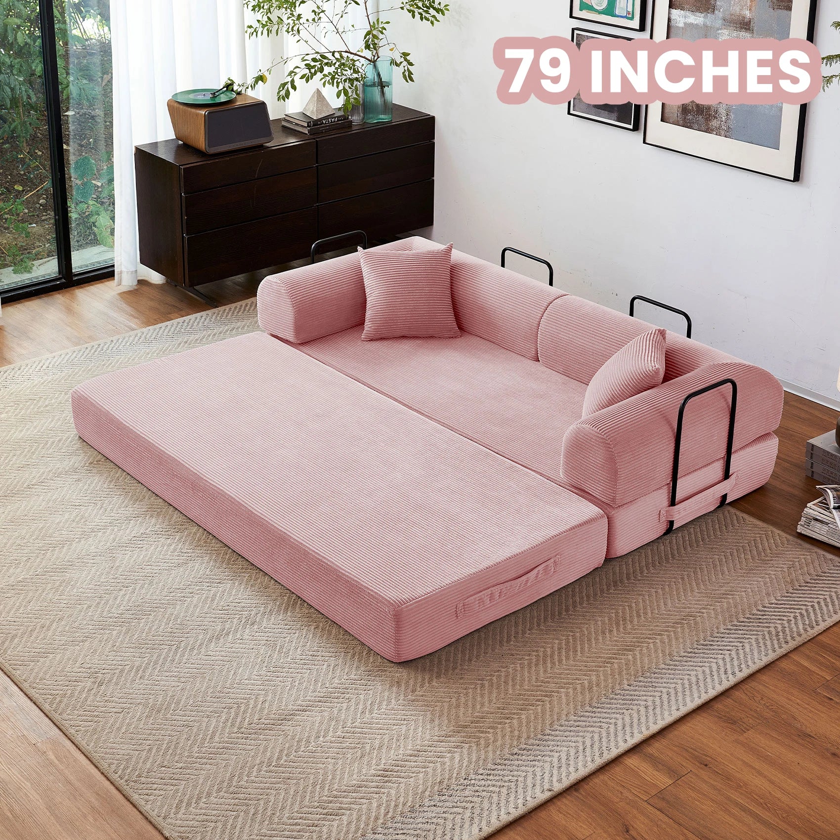79'' Boneless Couch Foldable Convertible