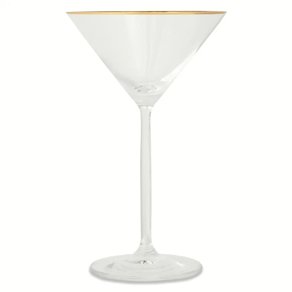 Elegant Martini Glass with Gold Rim