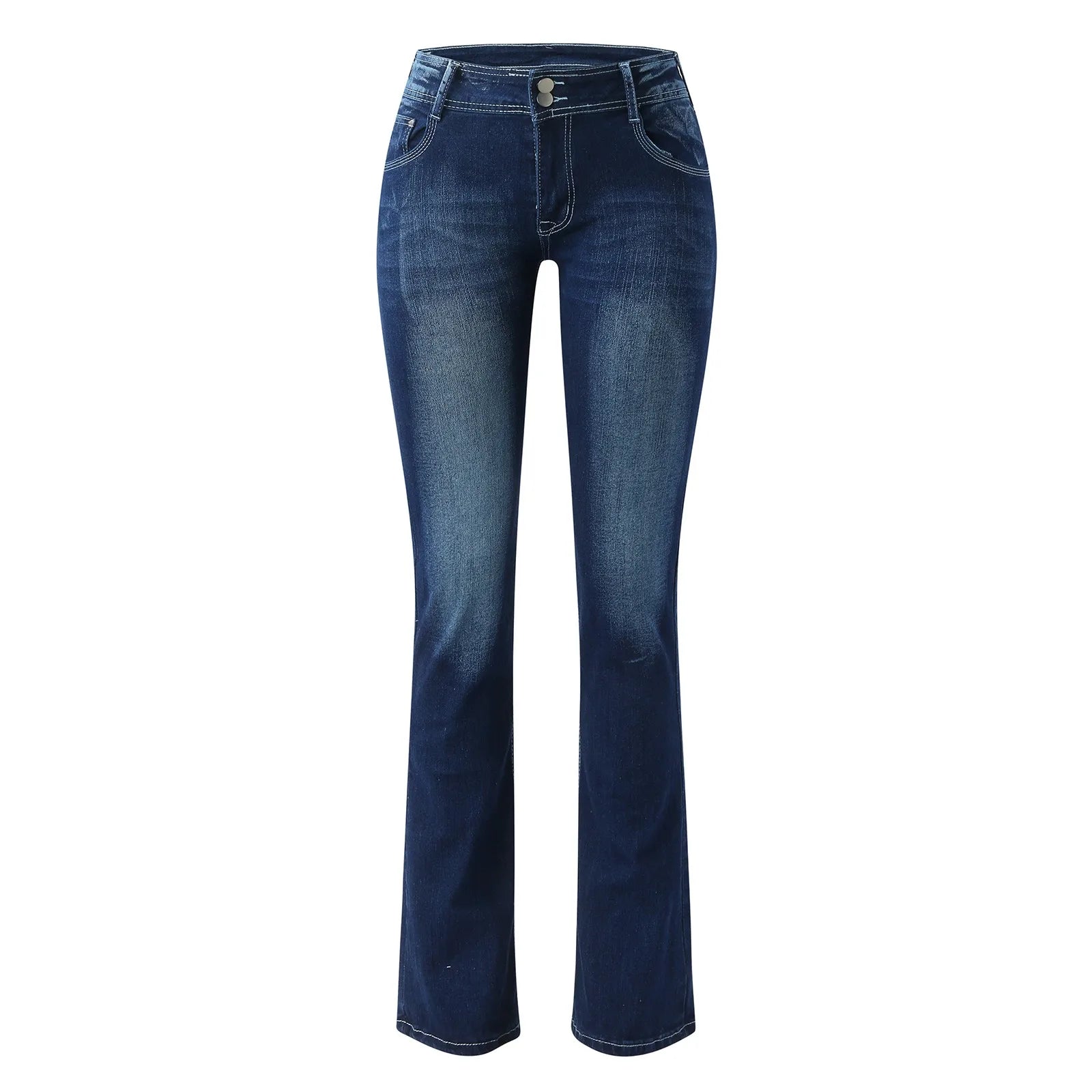Mid Waisted Straight Leg Jeans