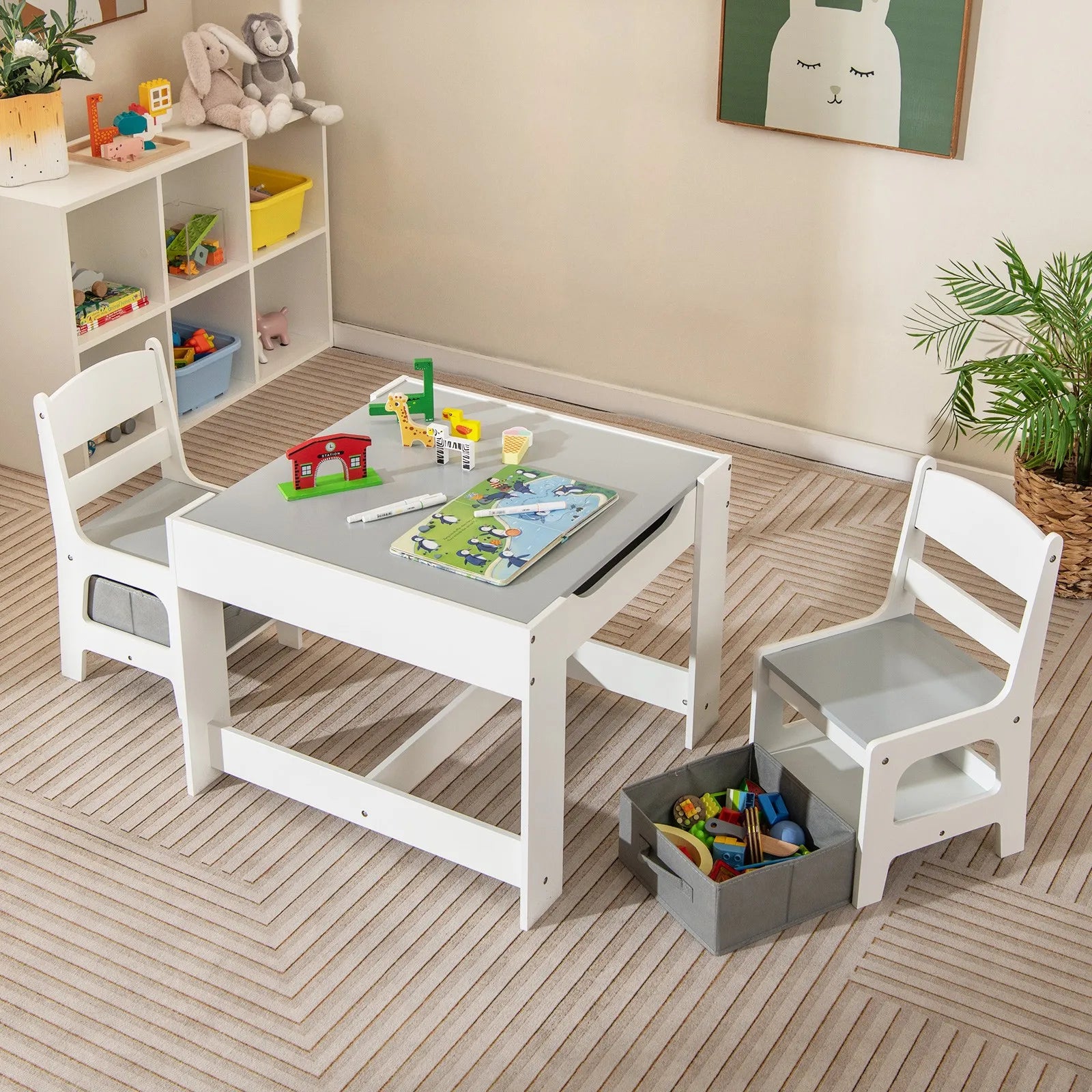 Kids 3 in 1 Table Chairs Set