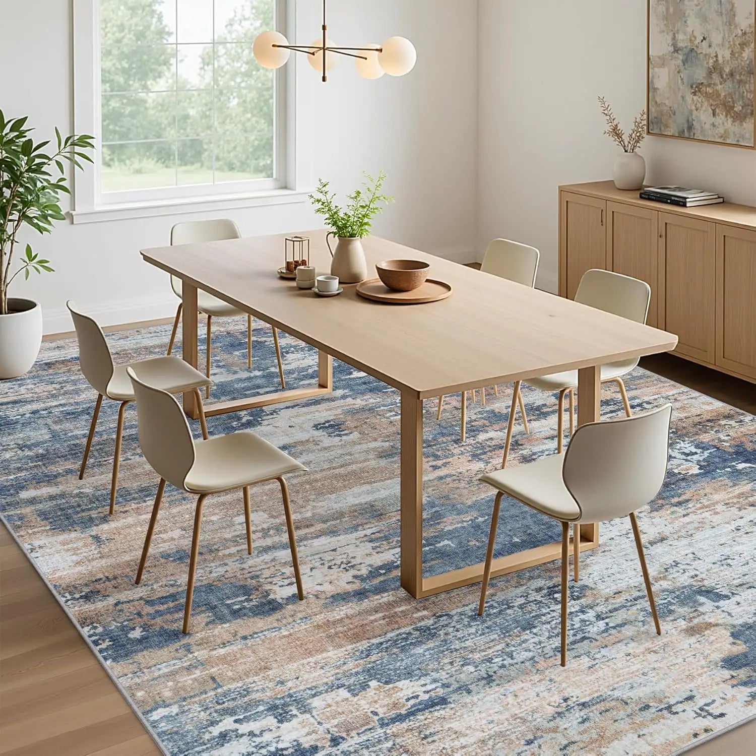 Large 9x12 Area Rug with Non-Slip Backing