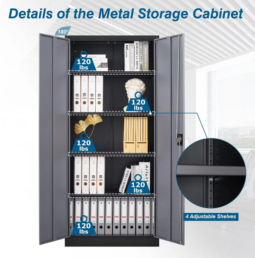 Metal Garage Storage Cabinet, 71" Tall