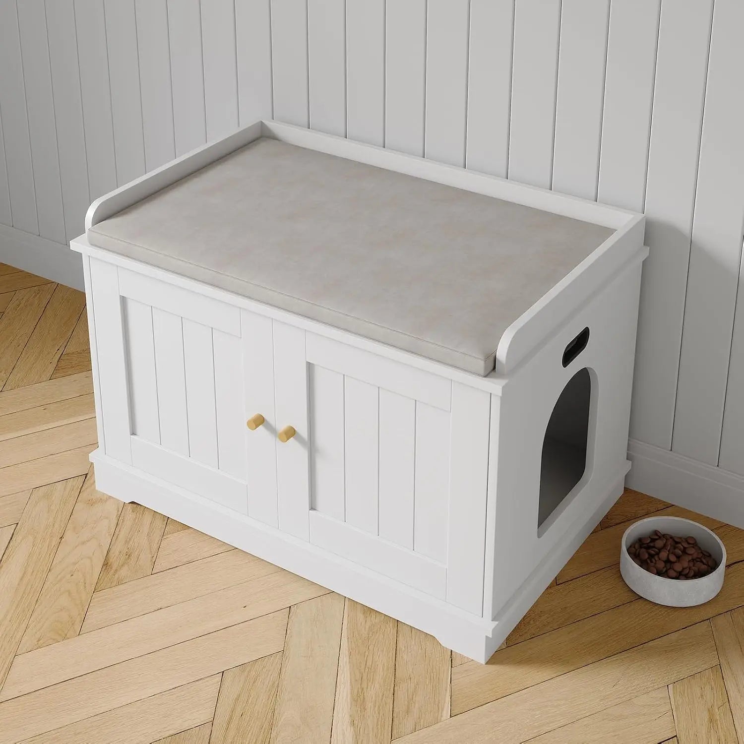 Hidden Wooden Cat Washroom Furniture Large