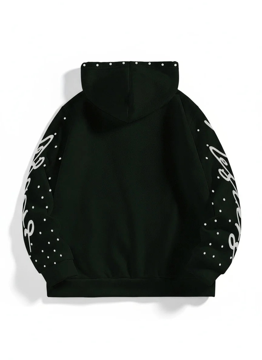A loose hoodie street style