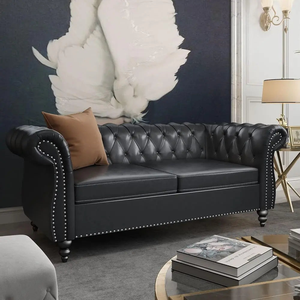 Leather Chesterfield Sofa Set