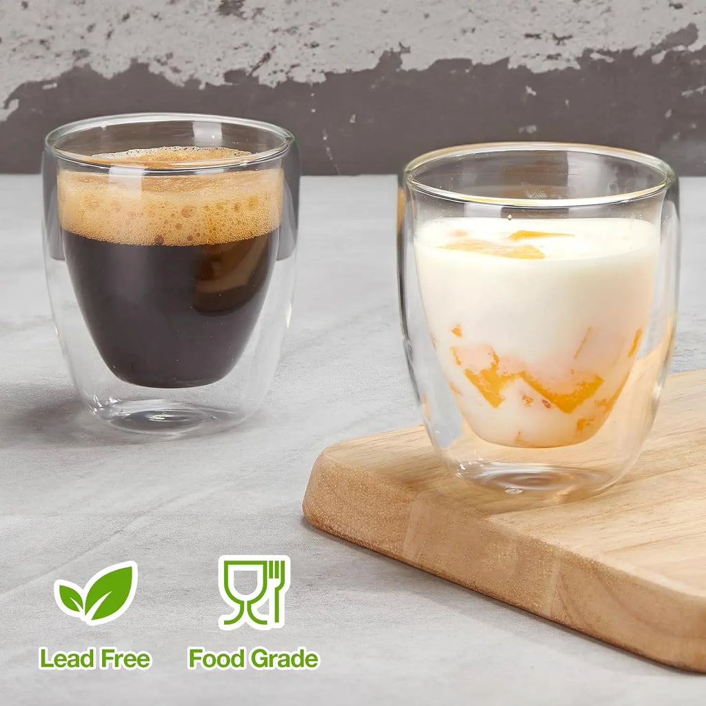 Double Walled 3oz Espresso Cups Set of 4,