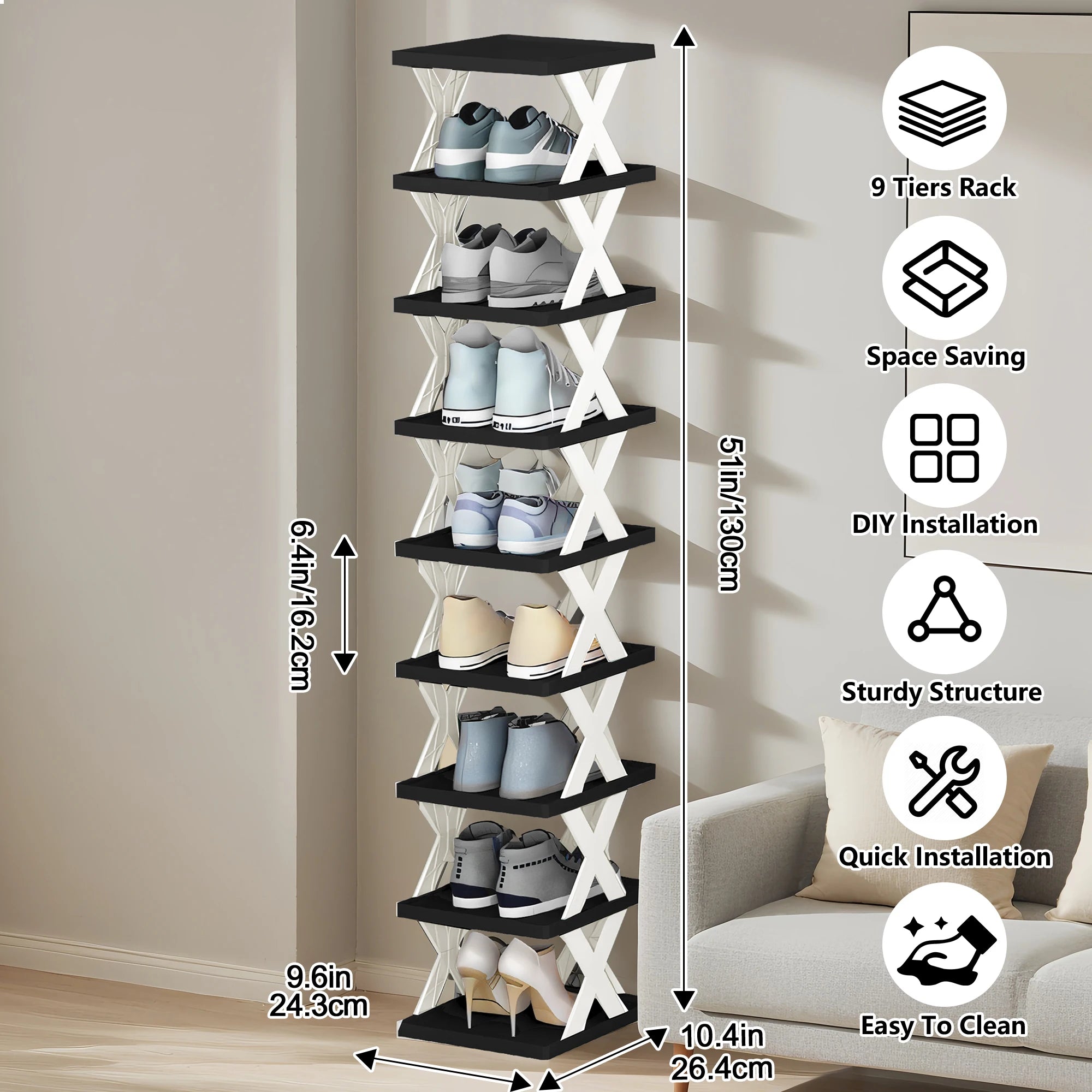Shoe Rack Storage Organizer Detachable