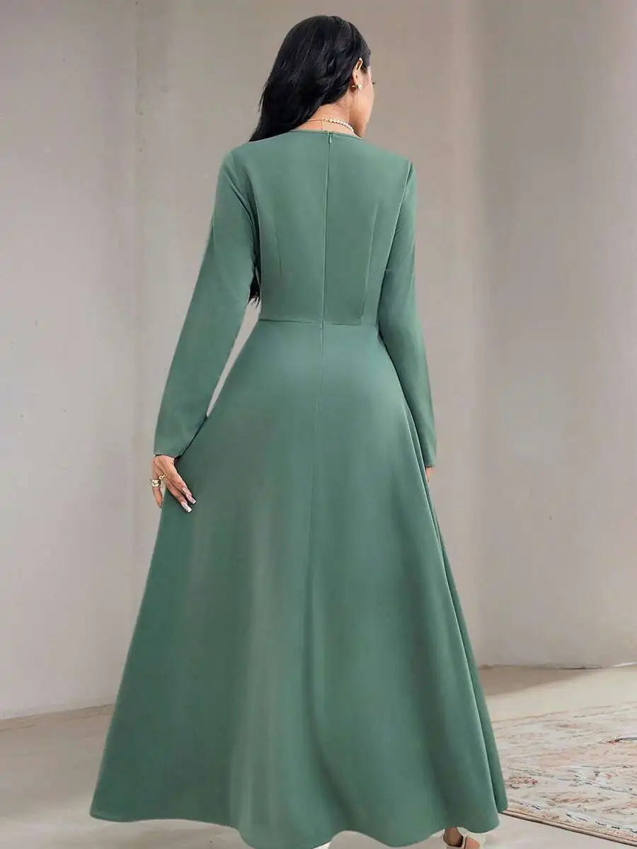 Asymmetrical Pleated Maxi Dress