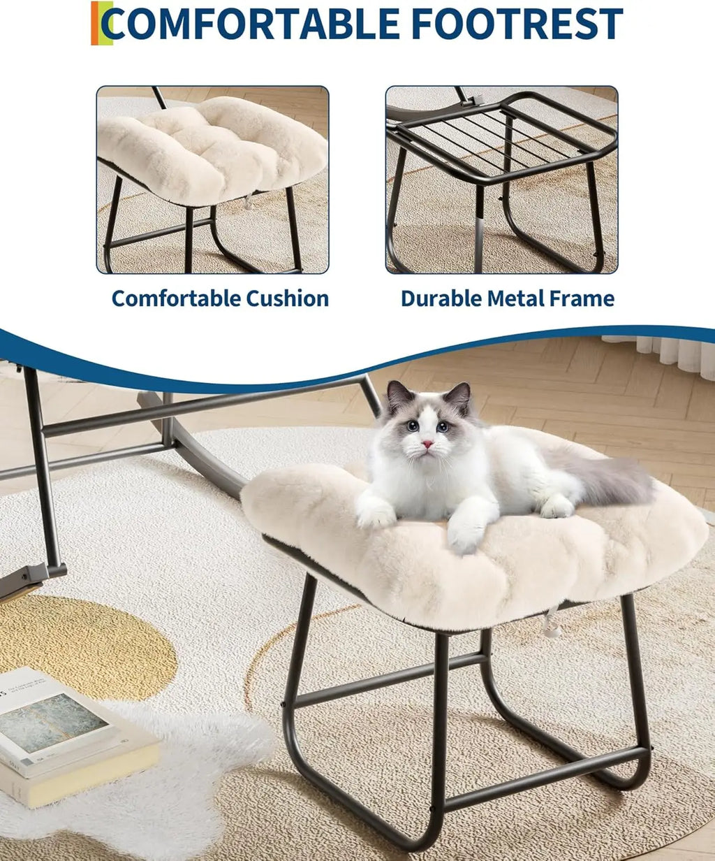 Patio Lounge Chair Rattan Egg Rocker