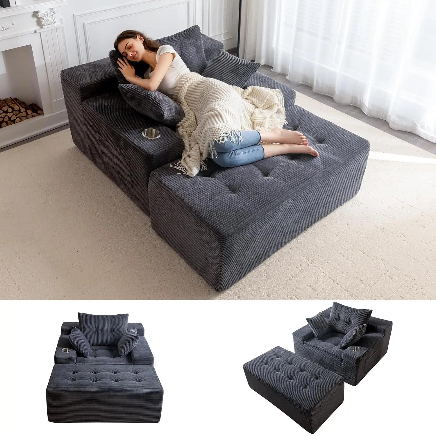 Oversized Chaise Lounge Sofa
