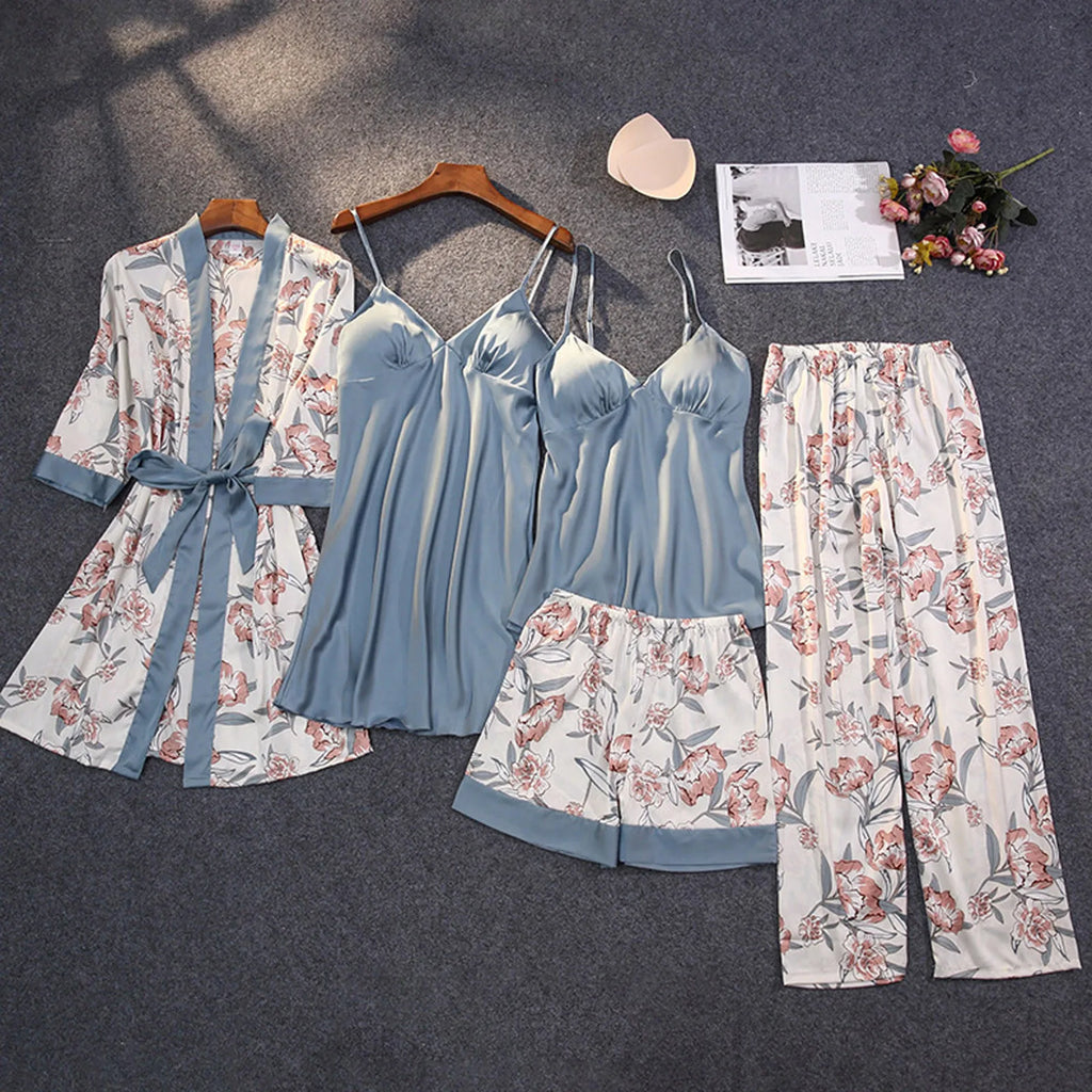 Lace Silk Pajamas Set