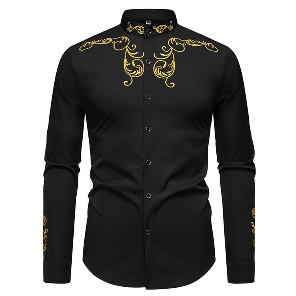 Men's Shirt Vintage Long Sleeve