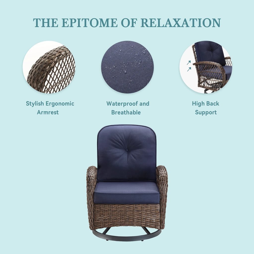 Bistro Set. Rotating Rocking Chair Set