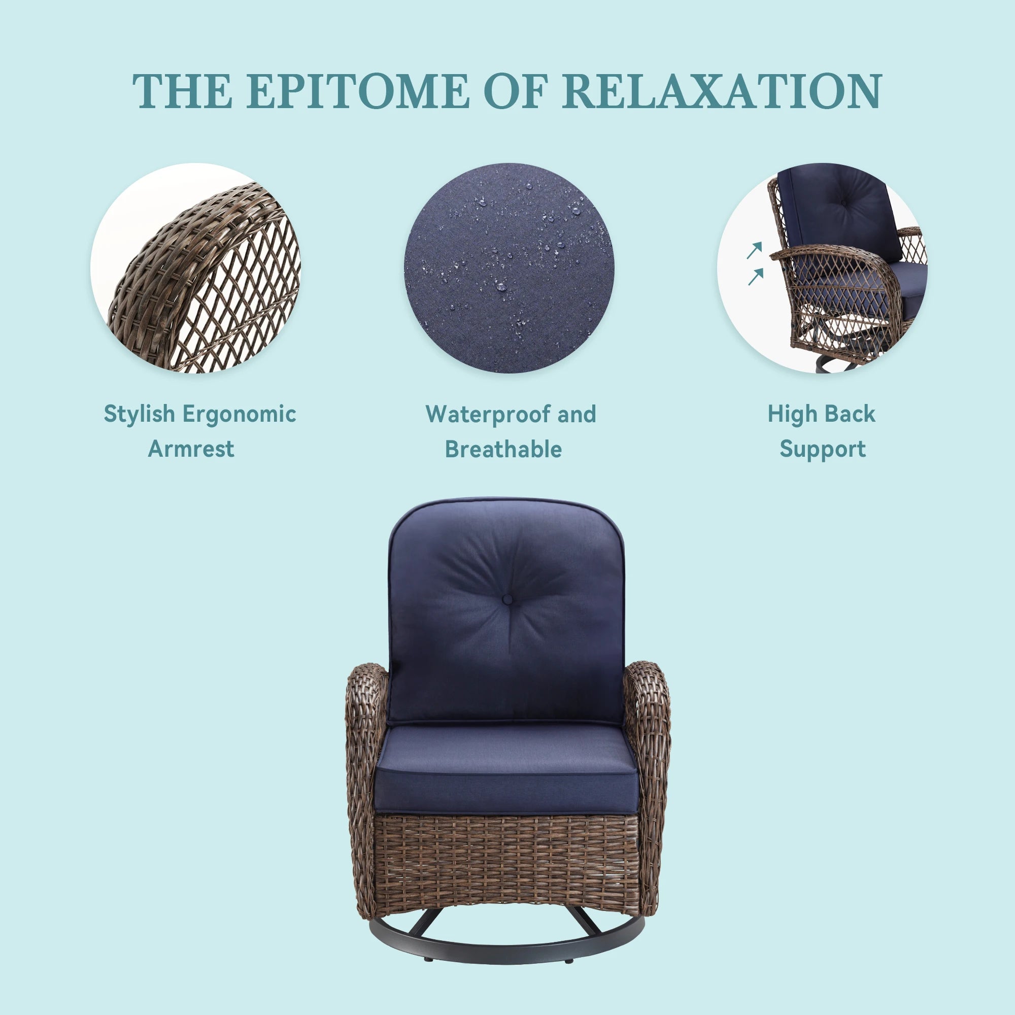 Bistro Set. Rotating Rocking Chair Set