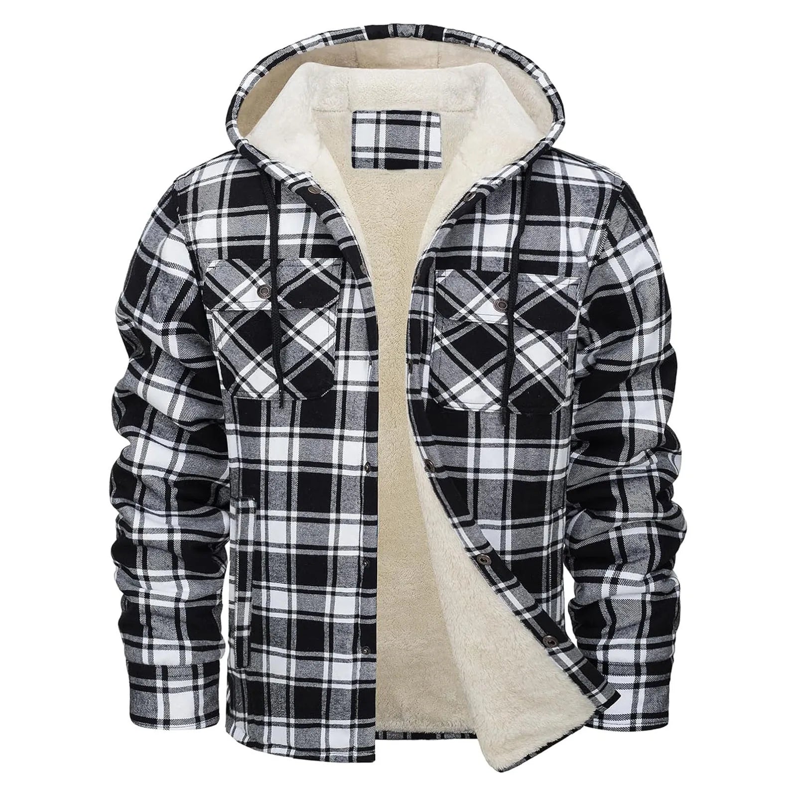 Thick  Flannel Hooded Jacket