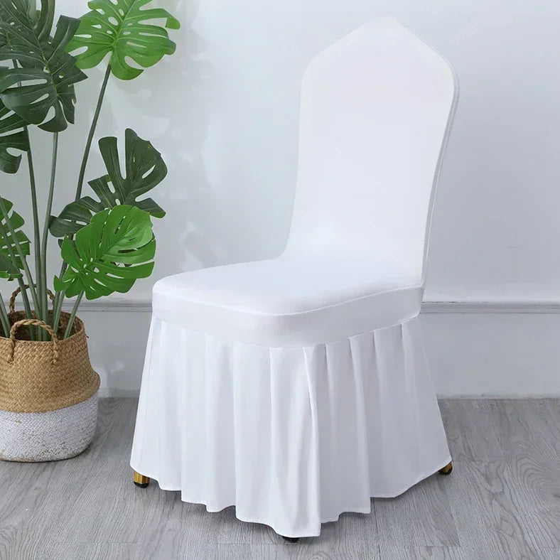 White Chair Cover Pleated skirt