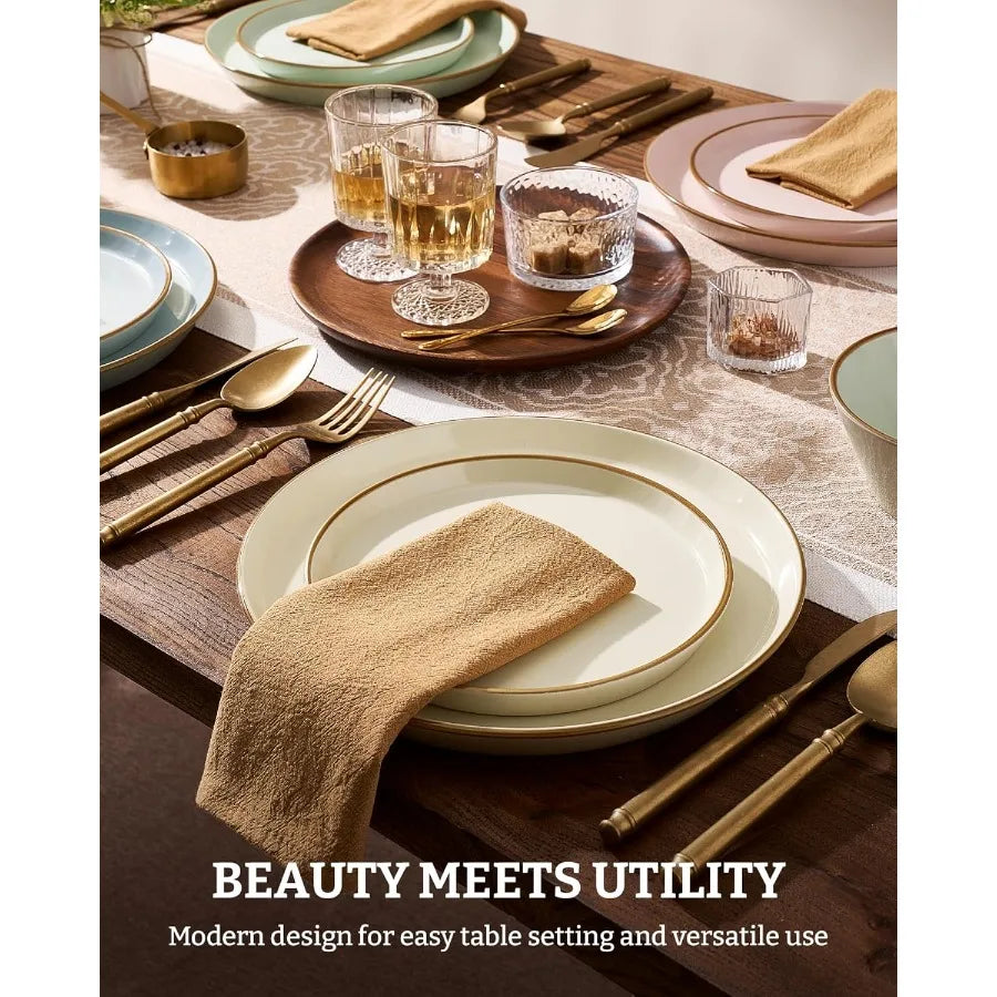 12 Pieces Stoneware Dish Set